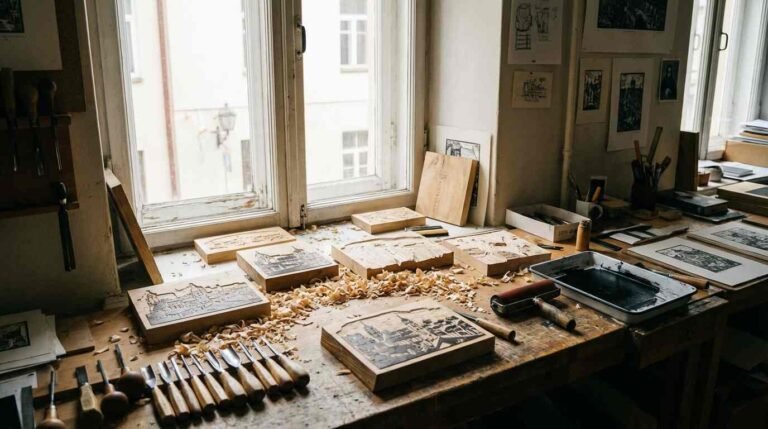 Cutting Linocut in a Language You Don’t Speak: An American in a Vilnius Print Workshop