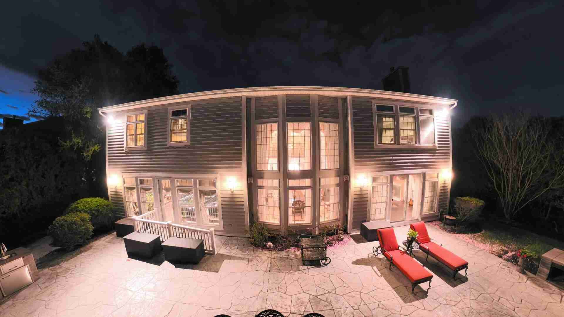 Facing the house