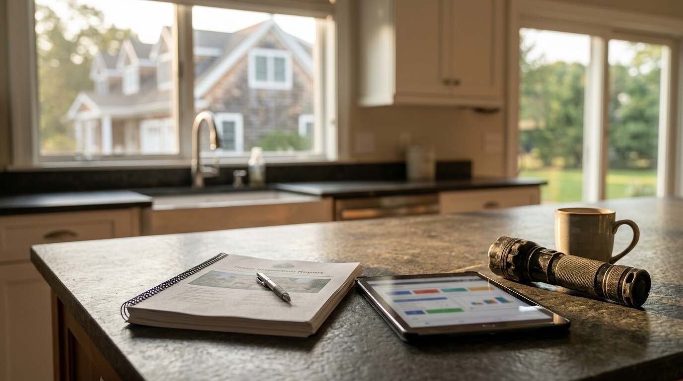 Inspection report and tablet on