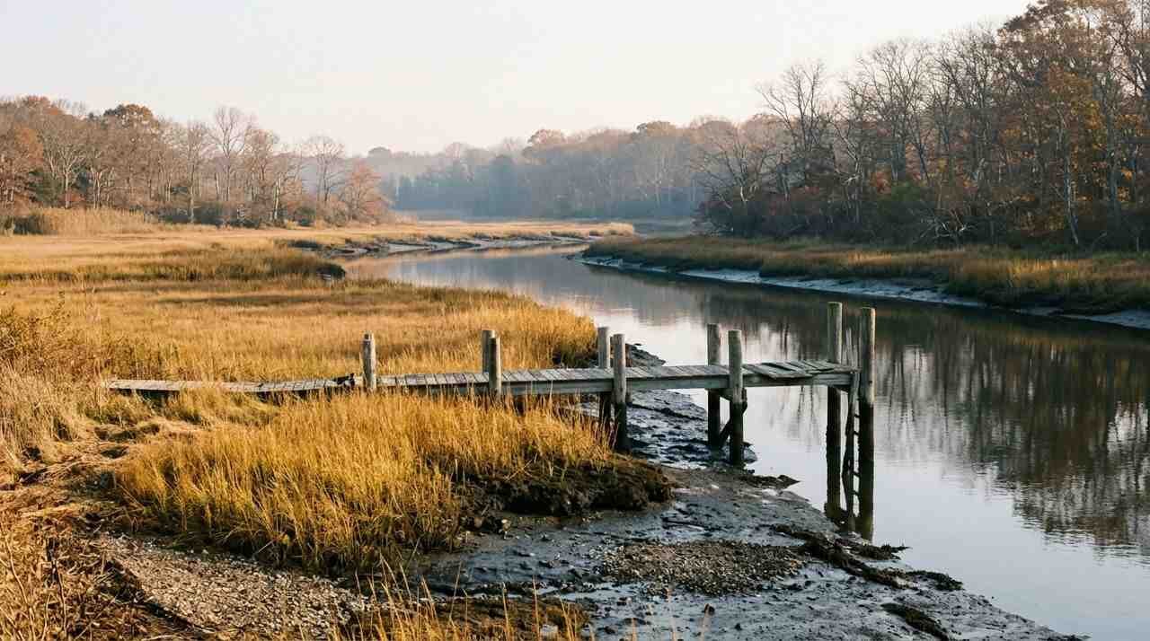 A coastal creek with marsh grasses, relevant to Suffolk septic system nitrogen concerns.